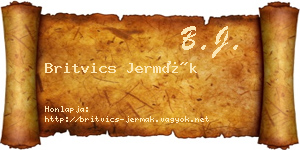 Britvics Jermák névjegykártya